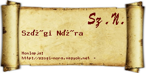 Szögi Nóra névjegykártya