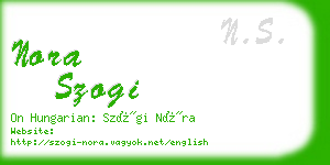 nora szogi business card